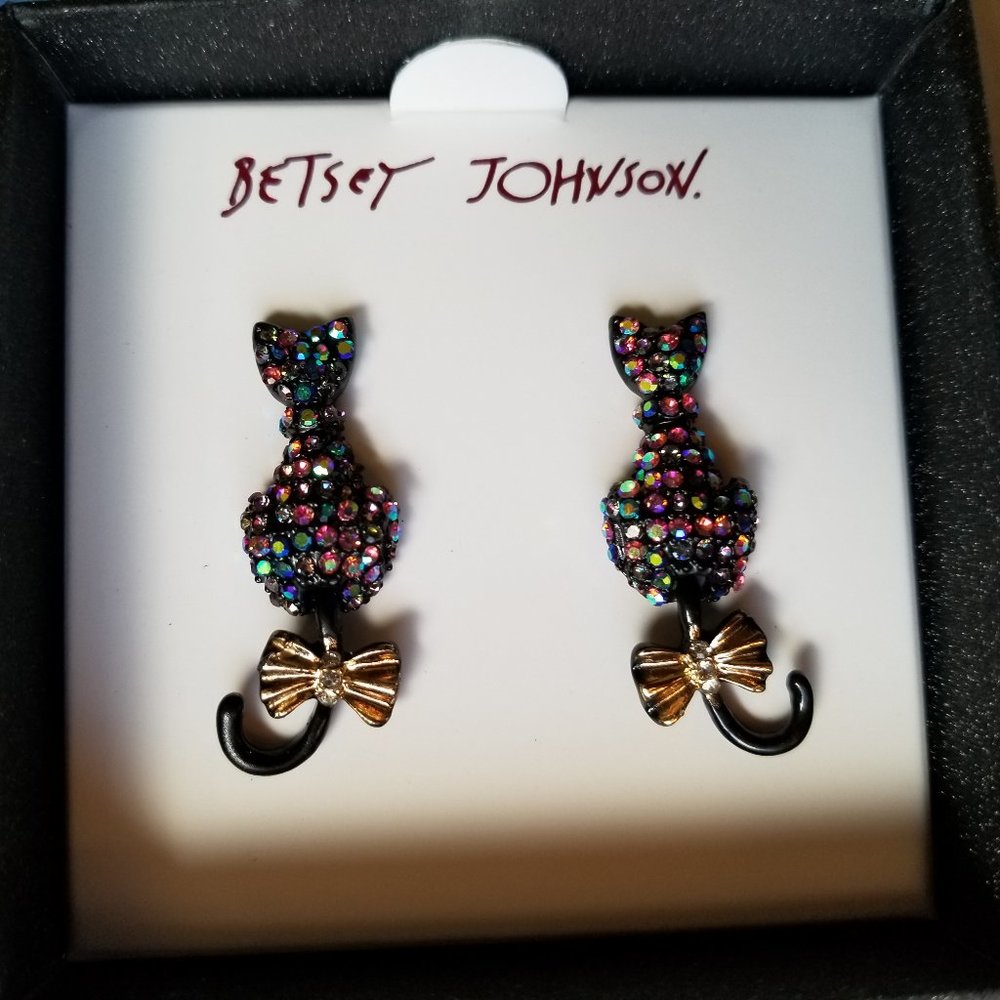 🐱Betsey Johnson AND BOO TO YOU Kitty Earrings - NWT&B Halloween🐱